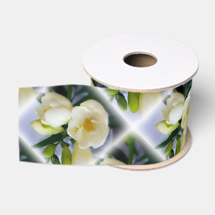 white yellow freesia grosgrain ribbon