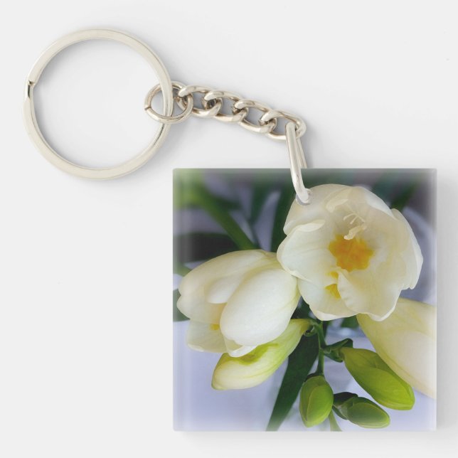 white yellow freesia key ring (Front)