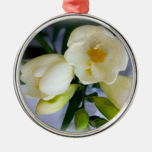 white yellow freesia metal tree decoration