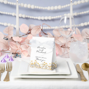 White Yellow Meadow Wildflowers Wedding Favour Box