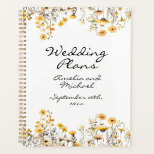 White Yellow Meadow Wildflowers Wedding Planner
