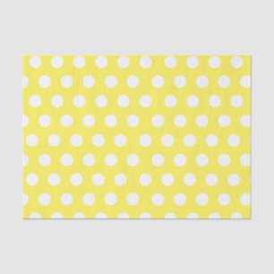 White & Yellow Medium Polka Dot Party Tissue Paper