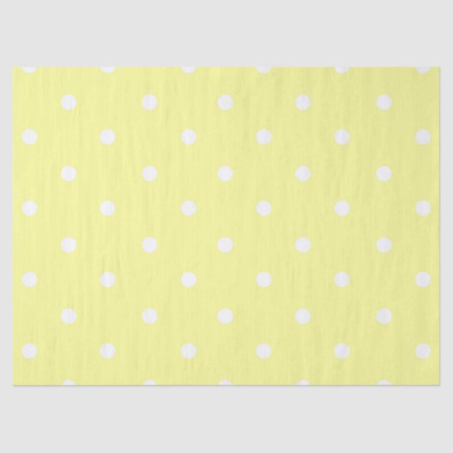 White Yellow Polka Dot Tissue Paper (Front)