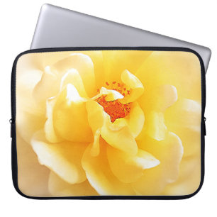 White Yellow Rose Soft Light Colours Laptop Sleeve