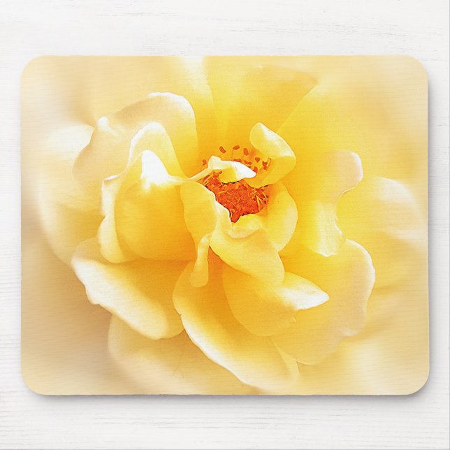 White Yellow Rose Soft Light Colours Mouse Mat (Front)