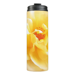 White Yellow Rose Soft Light Colours Thermal Tumbler