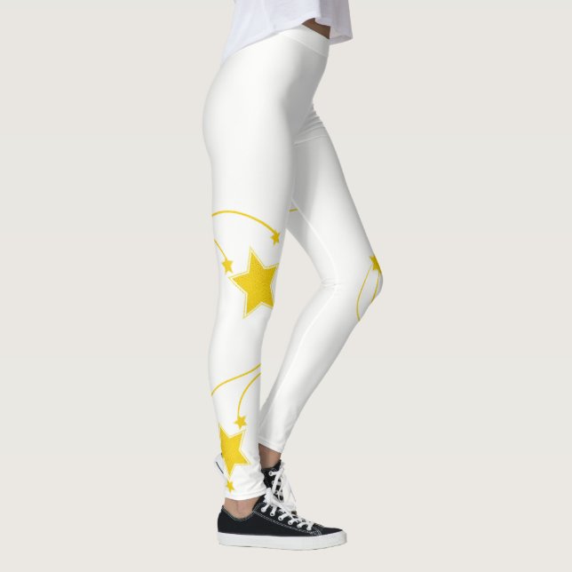 White Yellow Stars  Leggings (Right)