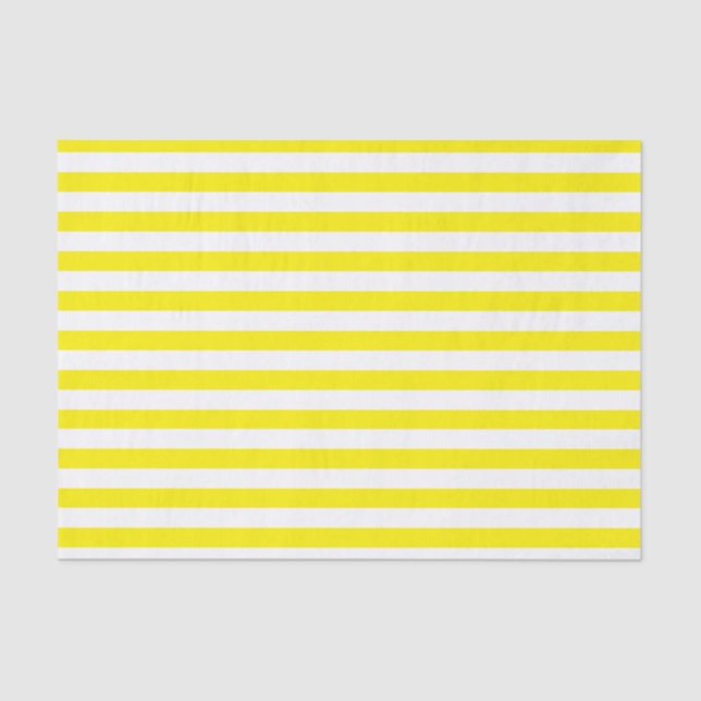 White & Yellow Stripes, DIY Background Colour Tissue Paper (Front)