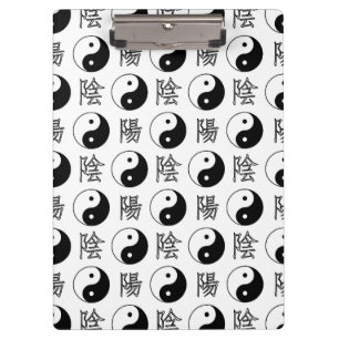 White Yinyang Symbol Chinese Pattern Clipboard
