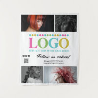White Your Logo Photos QR Code Social Media Promo