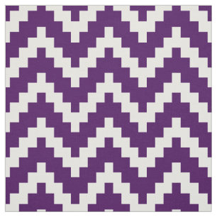 White Zigzag Ikat & Custom Purple Background Fabric