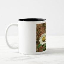 White Zinnia and Red Zinnia Mug