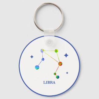White Zodiac Libra Rainbow Keychain