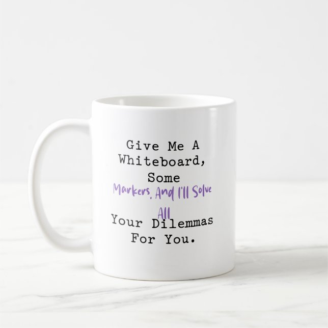 Whiteboard & Markers | Math Dilemma Solver Pro Coffee Mug (Left)