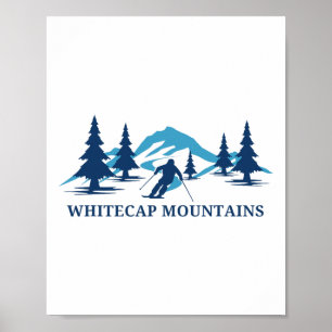 Whitecap Mountains Wisconsin Ski Resort Skiing Ski Poster