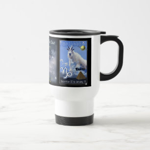 WhiteCapricorn Zodiac Travel Mug