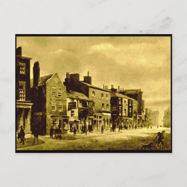 Whitechapel - North Side, Liverpool, C mid 1800s Postcard (Front)