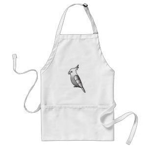 Whiteface Cartoon Cockatiel Parrot Bird Standard Apron