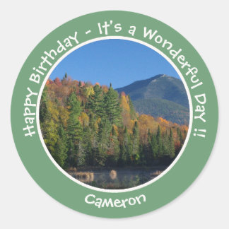 Whiteface Mountain, Adirondack Autumn Party Items Classic Round Sticker