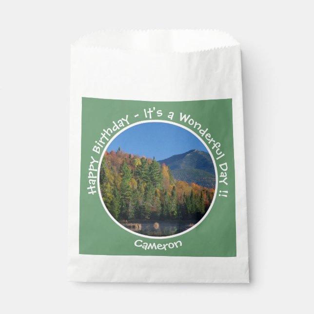 Whiteface Mountain, Adirondack Autumn Party Items Favour Bags (Front)