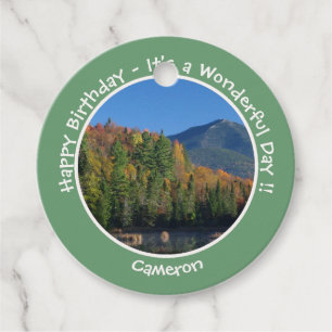 Whiteface Mountain, Adirondack Autumn Party Items Favour Tags