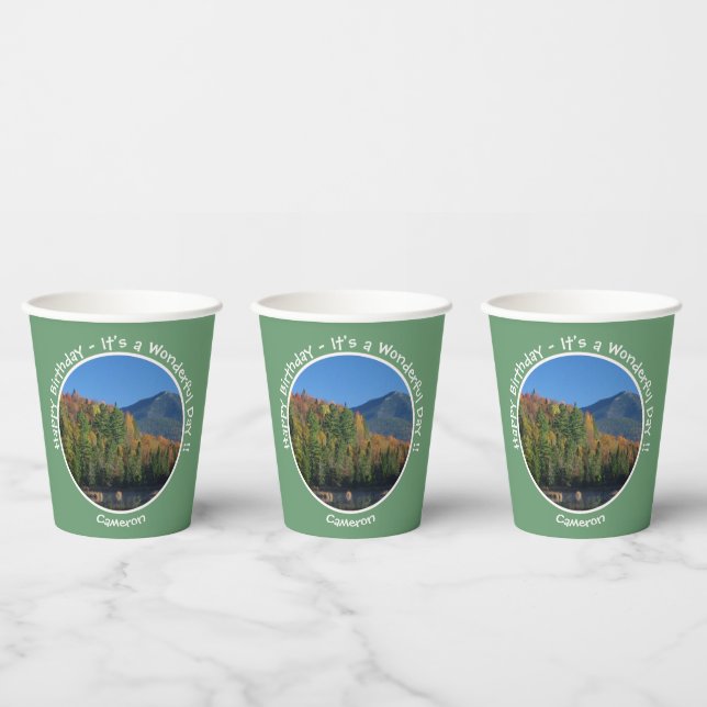 Whiteface Mountain, Adirondack Autumn Party Items Paper Cups (Multi)