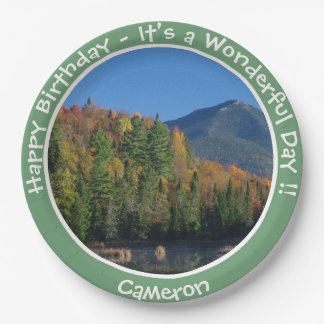 Whiteface Mountain, Adirondack Autumn Party Items Paper Plate