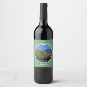 Whiteface Mountain, Adirondack Autumn Party Items Wine Label