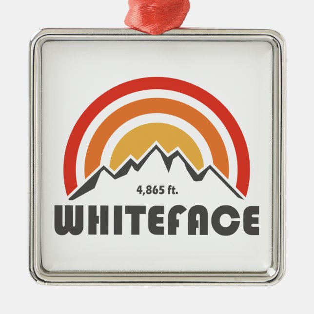 Whiteface Mountain Metal Tree Decoration (Front)