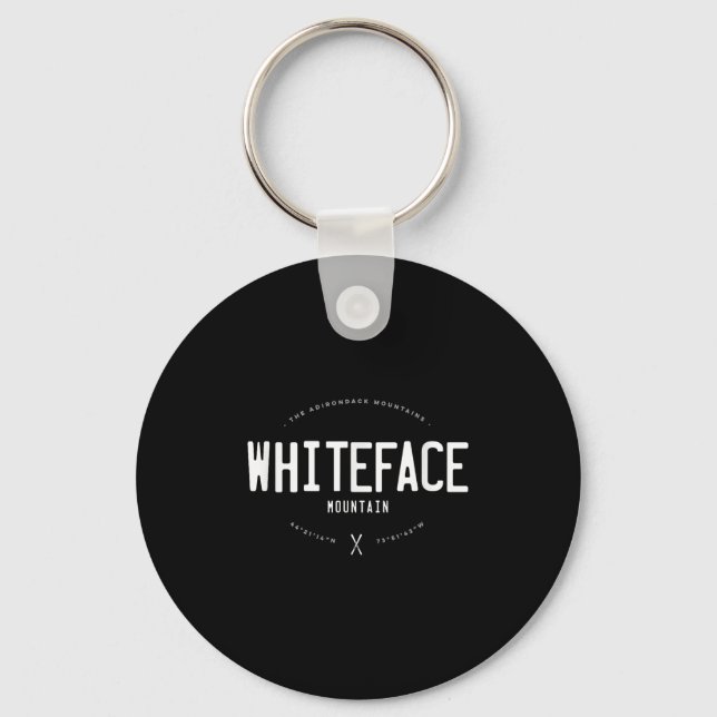 Whiteface Mountain New York Graphic Distressed Vin Key Ring (Front)