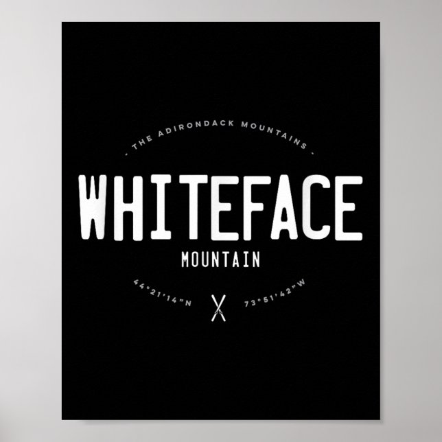 Whiteface Mountain New York Graphic Distressed Vin Poster (Front)