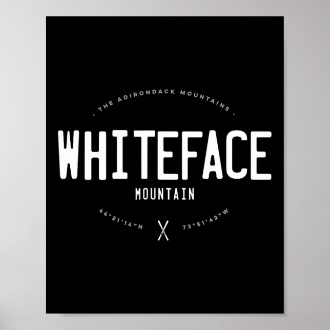 Whiteface Mountain New York Graphic Distressed Vin Poster (Front)