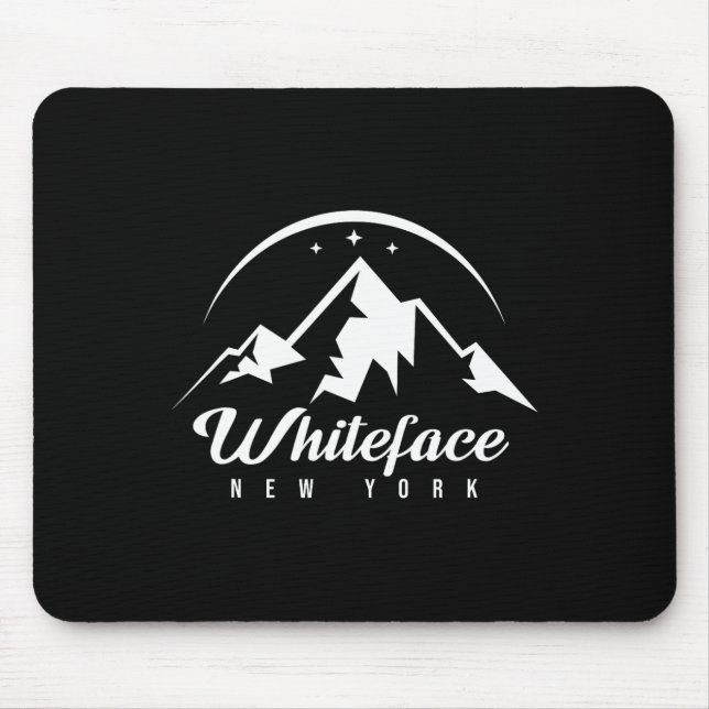 Whiteface Mountain New York Ski Resort Skiing Snow Mouse Mat (Front)