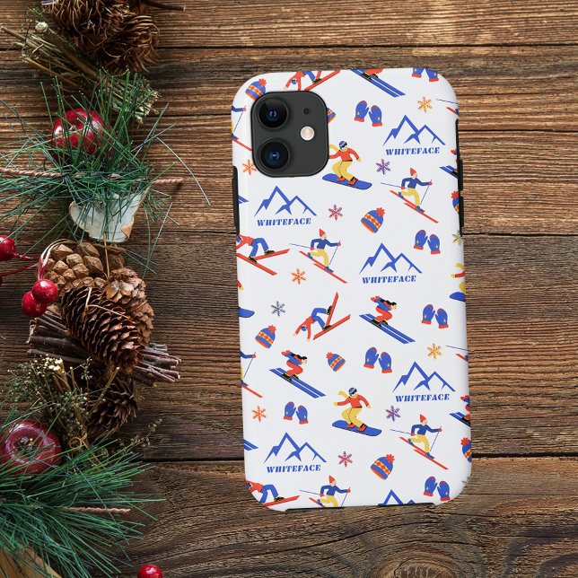 Whiteface Mountain New York Ski Snowboard Pattern Case-Mate iPhone Case (Creator Uploaded)
