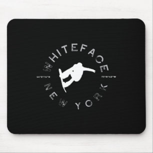 Whiteface Mountain New York Vintage Retro Snowboar Mouse Mat