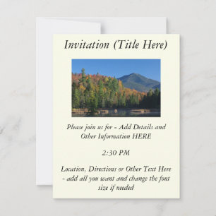 Whiteface Mountain over Little Cherrypatch Pond Invitation