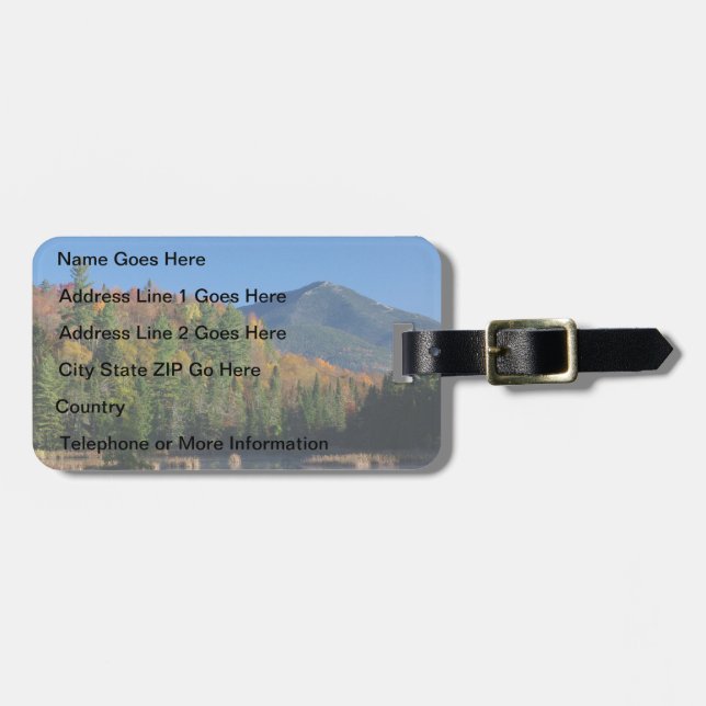 Whiteface Mountain over Little Cherrypatch Pond Luggage Tag (Front Horizontal)
