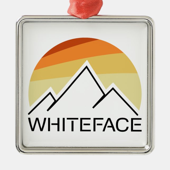Whiteface Mountain Retro Metal Tree Decoration (Front)