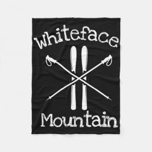Whiteface Mountain Skiing Ski Skier Poles Rustic A Fleece Blanket