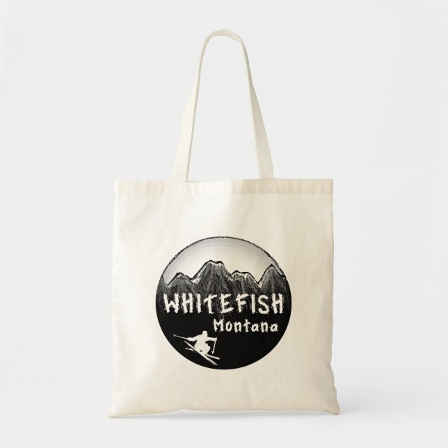 Whitefish Montana artistic skier Tote Bag (Front)