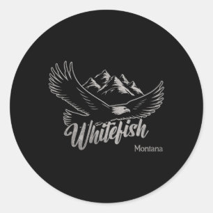 Whitefish Montana Mountains Hiking Outdoors Classic Round Sticker