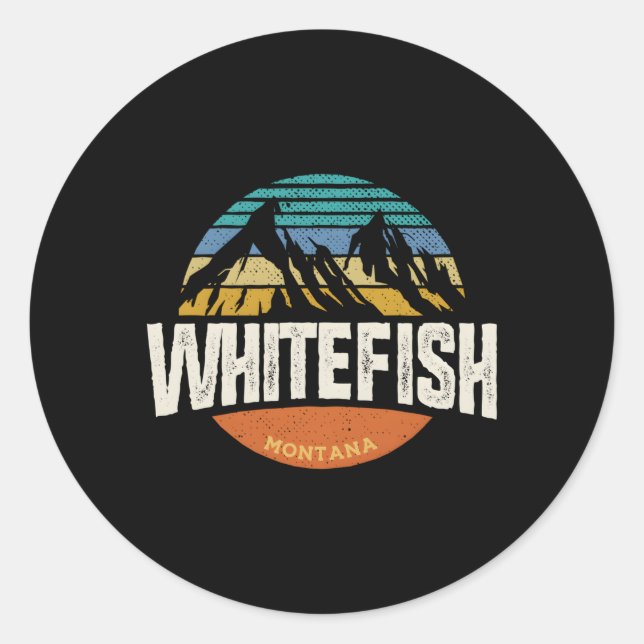 Whitefish Montana Outdoor Classic Round Sticker (Front)