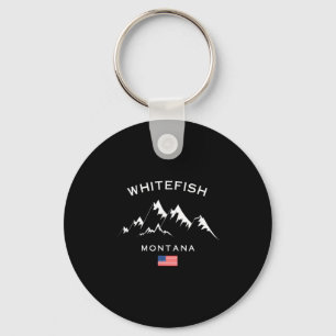Whitefish Montana Ski Resort Rocky Mountains Skiin Key Ring