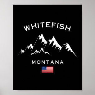 Whitefish Montana Ski Resort Rocky Mountains Skiin Poster