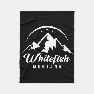 Whitefish Montana Ski Resort Skiing Snowboarding Fleece Blanket