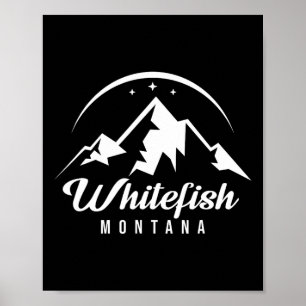 Whitefish Montana Ski Resort Skiing Snowboarding  Poster