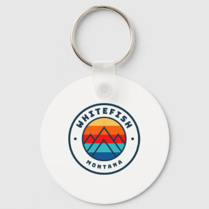 Whitefish Montana Skiing Snowboarding Family Ski T Key Ring