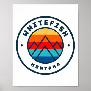 Whitefish Montana Skiing Snowboarding Family Ski T Poster