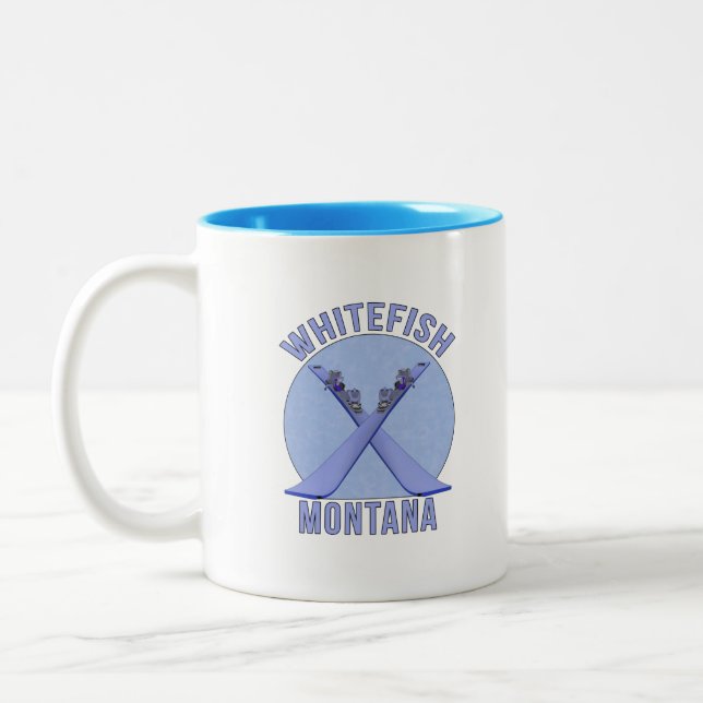 Whitefish, Montana Two-Tone Coffee Mug (Left)