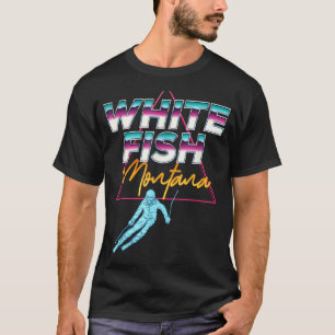 Whitefish Montana  Usa Ski Resort 1980s Retro T-Shirt